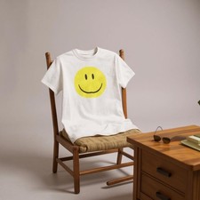 SMILEY FACE LOGO T-SHIRT ADULTS KIDS | ACID HOUSE RAVE HARDCORE HAPPY DESIGN