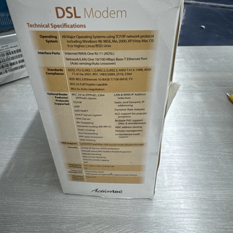 Actiontec GT701D 1-Port 10/100 Wired Router (GEU003AD3B-01) - Image 2 of 4