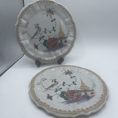 Faenza Istituto D Arte Dishes 2-  6.5  Plates Bird Of Paradise Rare Italian Rare