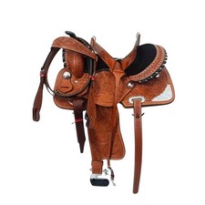 Western Barrel Racing Leather Horse Saddle Handmade Racer Equestrian Trail Tack