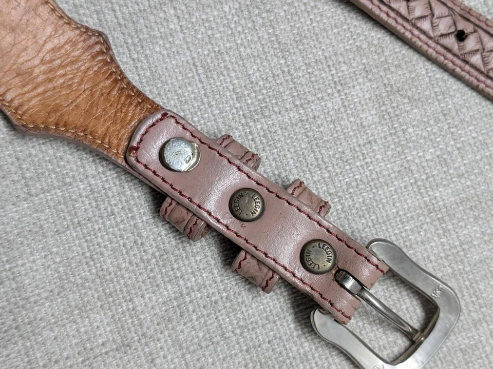 Cinturón con hebilla CONCHO vintage hecho en EE. UU. 32 cuero TOOLED western RANGER vaquero Foto 3 de 4