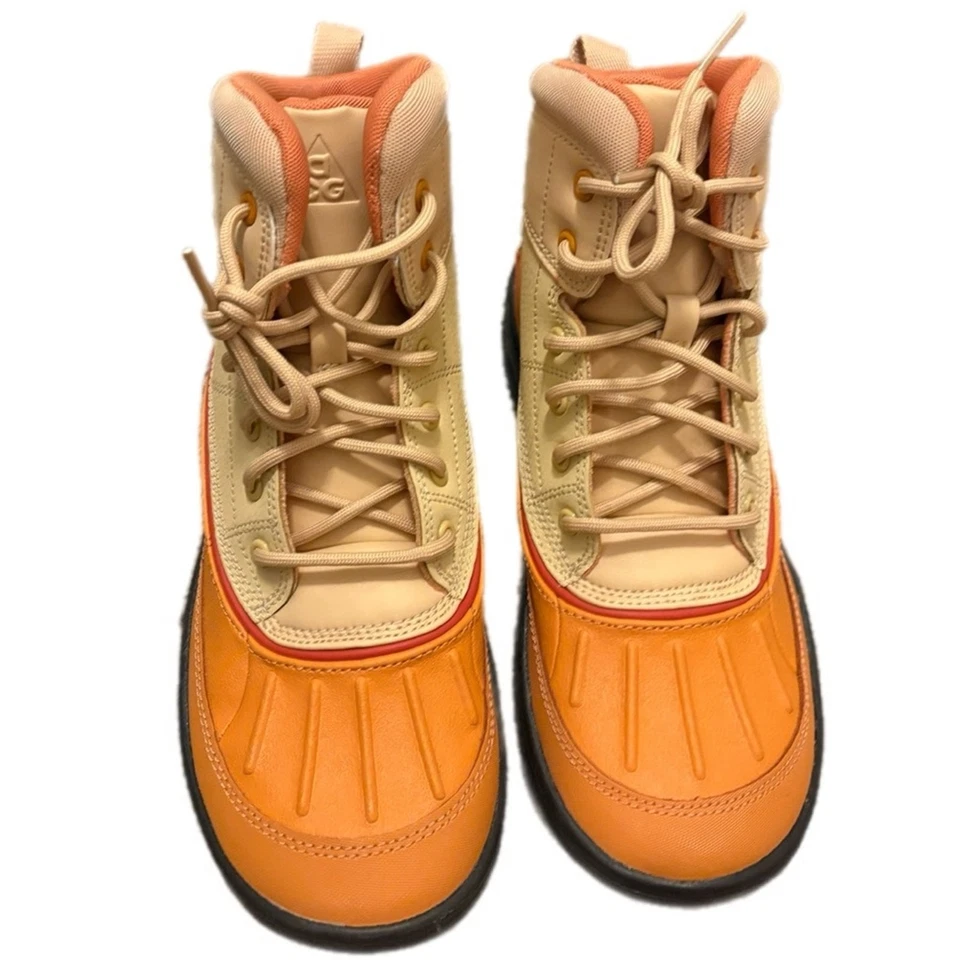 Nike Cream and Orange High-Tops with Blue Swoosh - Image 4 of 4