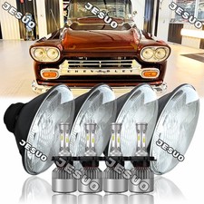 Fit For Chevy 3100 Truck 1958-1959 4pcs 5.75 Round Led Headlights High Low Beam