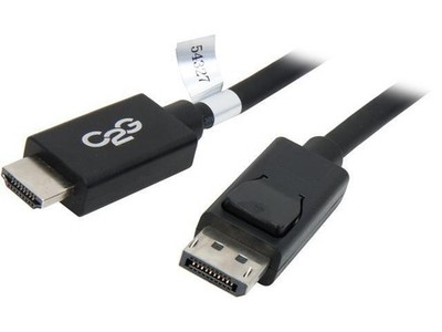 C2G #54327 - 10ft DisplayPort Male to HDMI Male Adapter Cable - Black
