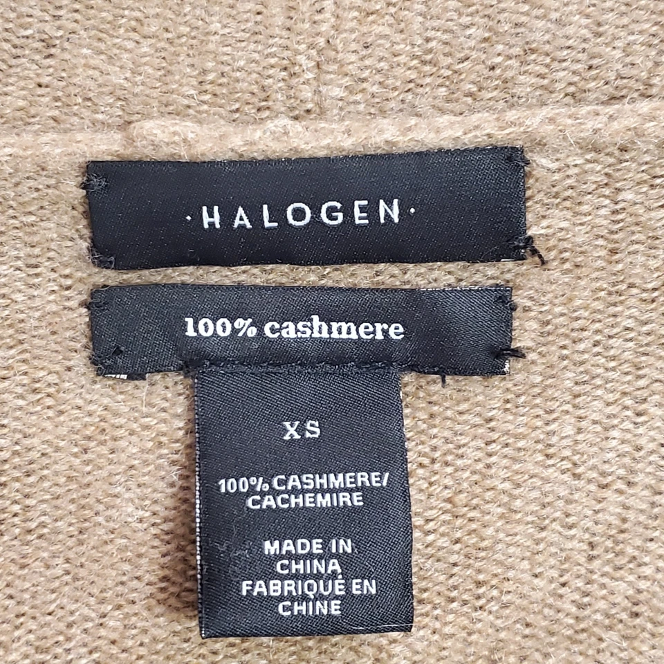 Cárdigan halógeno para mujer de cachemir frente abierto talla XS tostado de lujo limpio niña neutro Foto 4 de 4