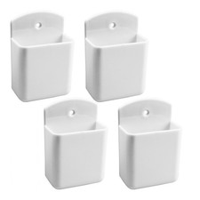 4 PCS Remote Holder Wall Mount TV Controller Self Adhesive White Organizer