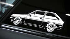 Adesivo Ford Fiesta XR2 sagoma Ford Fiesta MK1 XR2 sticker bianco opaco nuovo