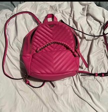 Victoria's Secret 3686793MZ Pink Bling Sequined Campus Backpack - Silver Gold