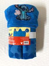 Disney Stitch Kids Hooded Towel 27 X 50 Blue New with Tag
