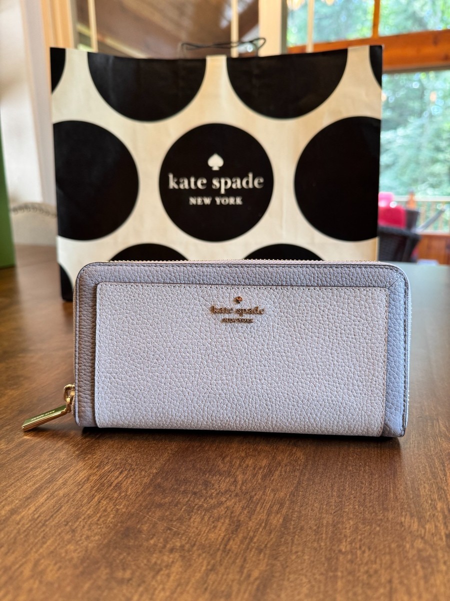 New Kate Spade Lena Colorblock Continental Wallet in Mountain Grey