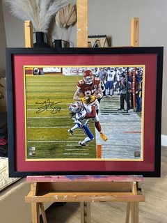 Travis Kelce Signed Photo Framed 26x22 Fanatics COA Autographed Chiefs NFL