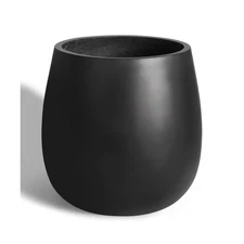 Oval Concrete Planters for Outdoor Plants, Large Tall Cement Flower Pots Indo...