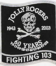 PATCH USN F-14 TOMCAT VF-103 JOLLY ROGERS 60 YEARS IRON ON PARCHE