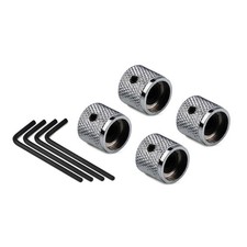 FLEOR 4pcs Metal Dome Guitar Control Knobs Buttons Volume Tone Knobs Chrome