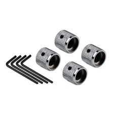 FLEOR 4pcs Metal Dome Guitar Control Knobs Buttons Volume Tone Knobs Chrome