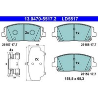 ATE 13.0470-5517.2 Bremsbelagsatz FüR KIA Hyundai Sorento Santa FE UM TM TMA
