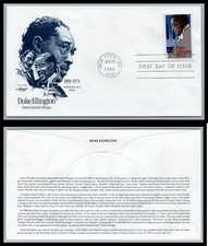 US FDC # 2211 22c Duke Ellington  Artmaster  s.cancel 1986, 9Q3388