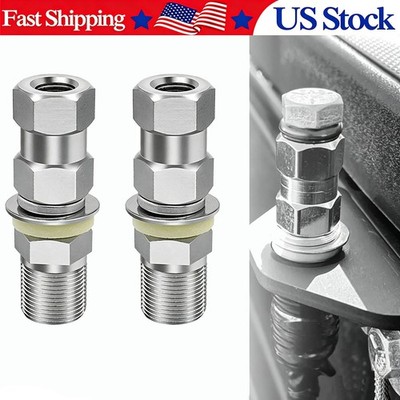 2Pcs Universal Heavy Duty 3/8 x 24 CB Antenna Stud Mount SO-239 Mount Adapter