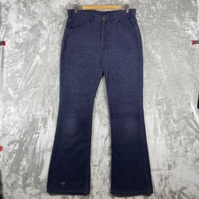 Vintage Levis 646 Corduroy Pants Mens 33x33 Navy Blue Bell Bottom Flare 70s