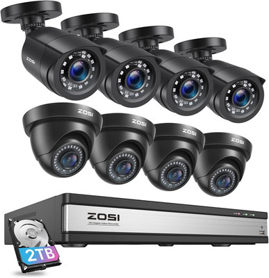 16CH 1080P Home Security System with AI Detection & 2TB HDD for 24/7 Recording