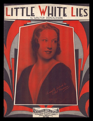 LITTLE WHITE LIES Walter Donaldson 1930 ETHEL MERMAN Vintage Sheet Music