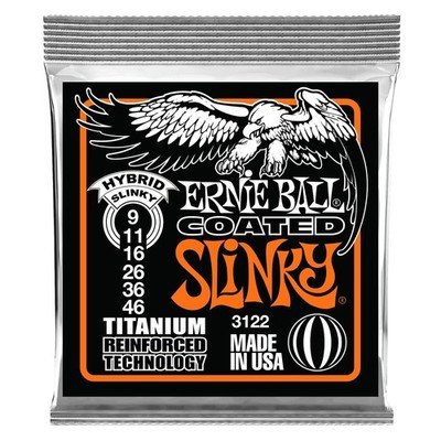 Ernie Ball Hybrid Slinky Coated Titanium RPS (9-46), (9-46) 