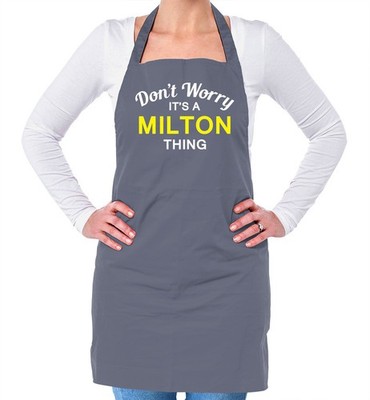 Nicht Sorgen It's A Milton Sache! Unisex Erwachsene Schürze Familienname Eigener