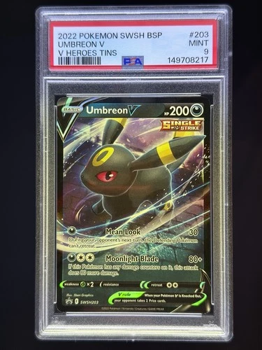 POKEMON 2022 Promo V Heroes Tins UMBREON V SWSH #203 PSA 9 Mint RARE
