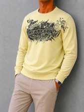 Burberry Herren Sweatshirt M gelb Logo Druckg...