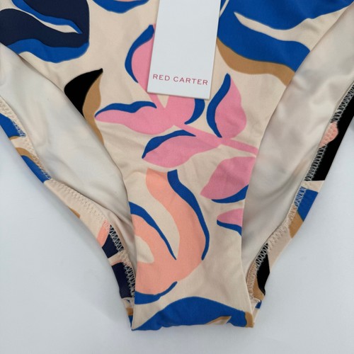 Red Carter Bikini Bottoms Size Medium Tropical Leaf Print HighRise Moonstone NWT - Picture 10 of 15
