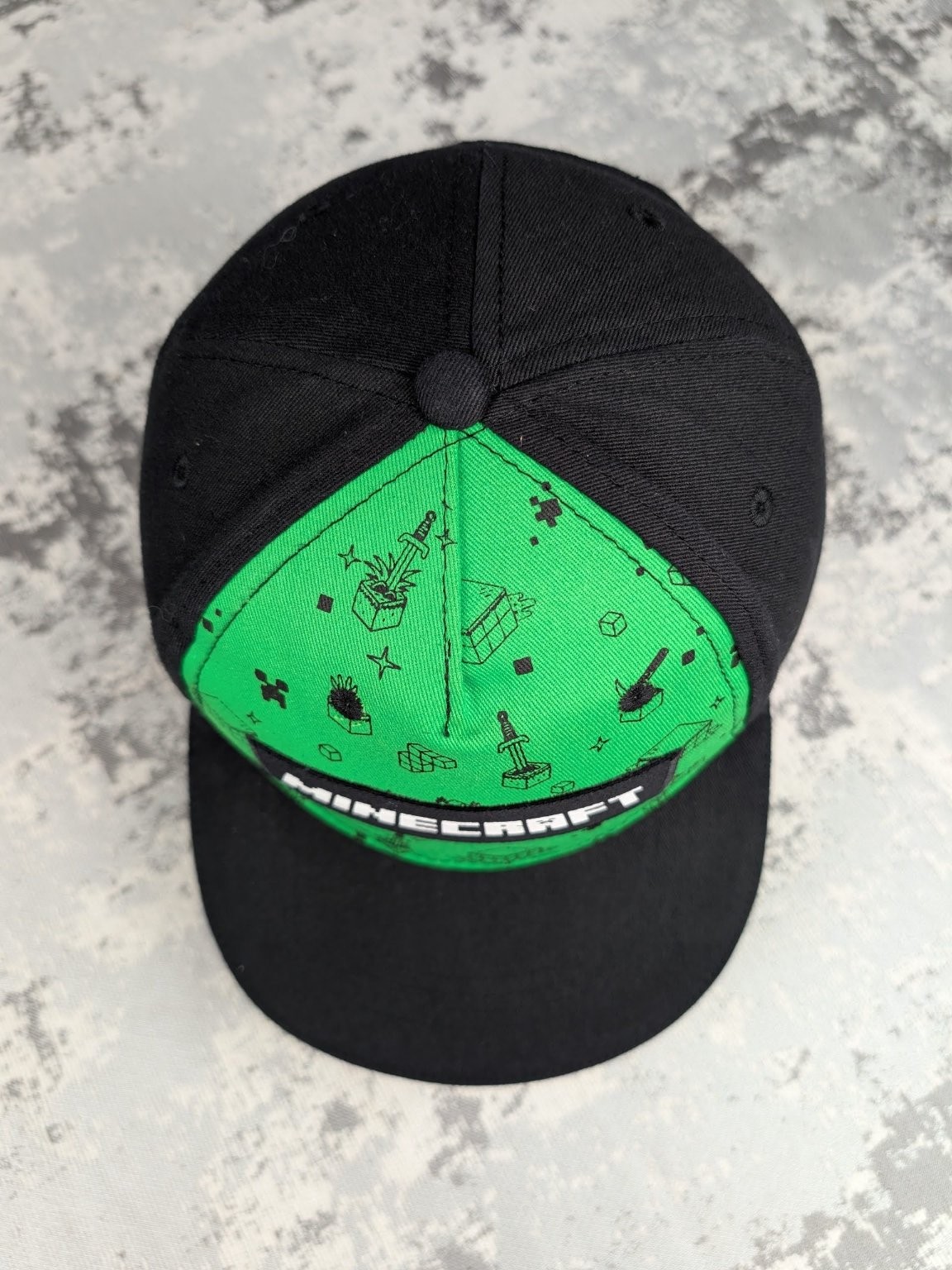 Minecraft Snapback Hat Men's Adjustable Black Gre… - image 4