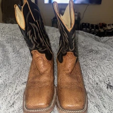 Justin Boots Mclane Smooth Ostrich Square Toe Size 10-D JE801 Wonderfull!!