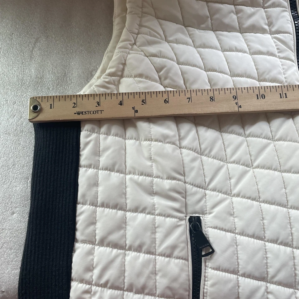 Calvin Klein Vest Women 3X White Quilted Full Zip Puffer Fleece Lined Collar - Image 4 of 4