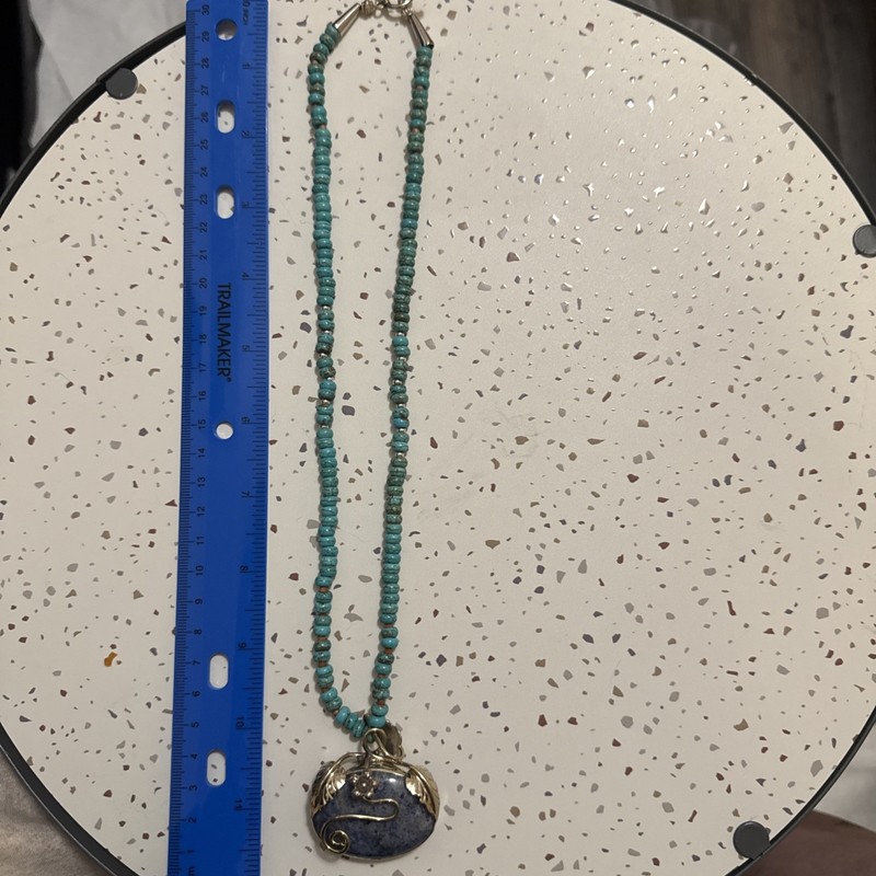 Dumortierite Turquoise Pendant Necklace 