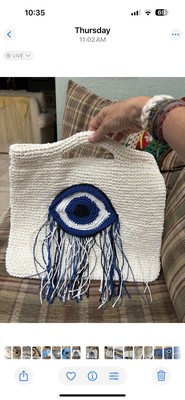 Nonat White Evil Eye Bag