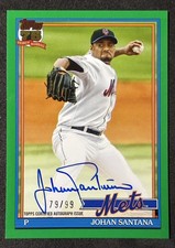 Johan Santana 2026 TOPPS SERIES 1 1991 TOPPS ON CARD GREEN AUTO / 99 NY Mets