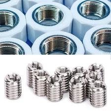 10Pcs Thread Inserts Repair Tool Reducing Nut Male Female Stainless Steel