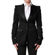 DOLCE & GABBANA Jacket Black Wool Single Breasted Blazer IT40/US6/S RRP 4430usd