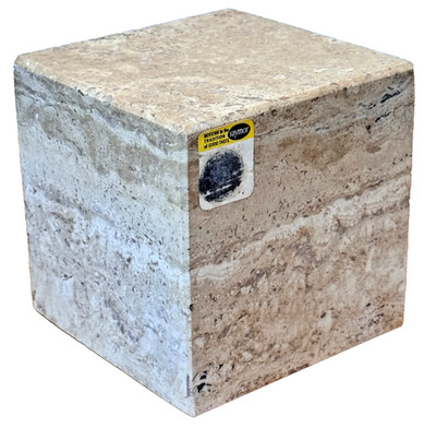 4'' Raymor Mannelli Travertine Marble Cube Sculpture Bookend Vtg Italy Design Mcm