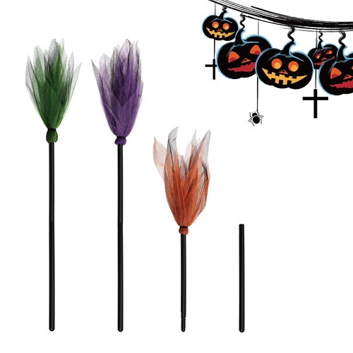 3 Pcs Halloween Witch Broom Plastic Witch Broomstick Broom Cosplay Props for ... - Picture 4 of 7