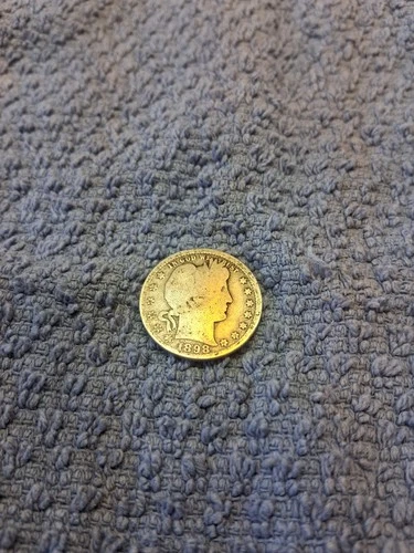 1898 Silver Barber Quarter 90 % Silver Coin @@@ G to VF Silver Quarter...BQ-9