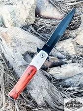 8.75" Stiletto Style Stainless Steel Blade Spring Assisted Folding Knife With P