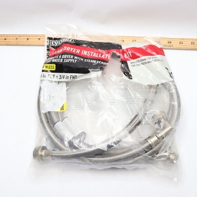 Everbilt Braided Steam Dryer Installation Kit 3/4''FHT x 3/4''FHT 6Ft-Complete
