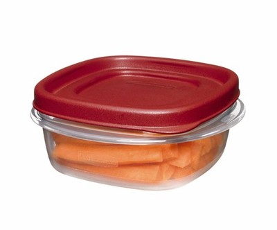 Rubbermaid Easy Find Lid Square 1-1/4-Cup Food Storage Container, 1 Count Red 