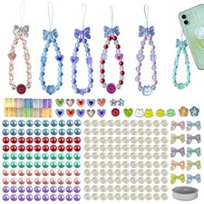 252 Pcs Phone Chain Beaded Making kit, Cell Phone Charms Lanyard Wrist Strap ...