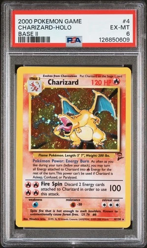 2000 POKEMON GAME BASE II #4 CHARIZARD-HOLO PSA 6