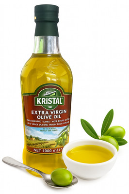 Kristal Riviera Extra Virgin Olivenöl nativ kaltgepresst 1L Glasflasche