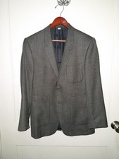 Burberry London Blazer Modern 40S Short Gray Wool Patch Pocket
