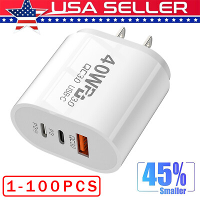 #ad For iPhone 16 Pro Max iPad Charger 40W Double PD USB C Adapter Type C Cable Lot $342.81