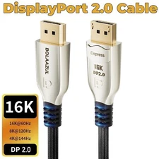 DisplayPort 2.0 Cable 16K 10K 60Hz DP 2.0 Male to Male 8K/120Hz 4K/144Hz 80G HDR